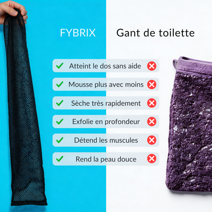 Serviette de douche exfoliante