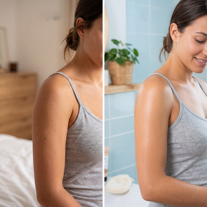 Serviette de douche exfoliante