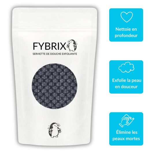 Serviette de douche exfoliante