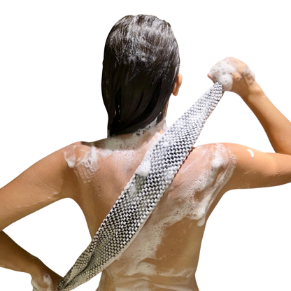 Serviette de douche exfoliante